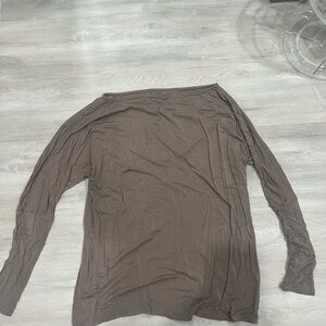 Express Long Sleeve Brown Tee